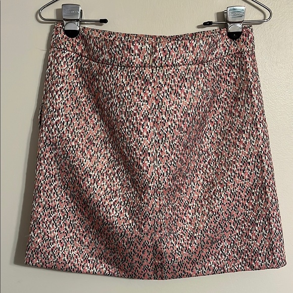 J. Crew Pink Confetti Metallic Gold Tweed Mini Skirt with pockets lined Glinda - Picture 6 of 6